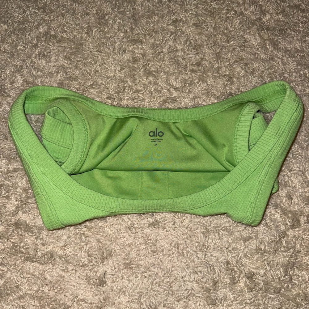 Alo Green Ribbed Sports Bra - Picture 4 of 5